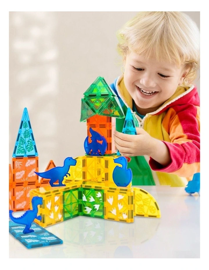 Bopeep Magnetic Building Tiles Blocks Kids STEM Toy Dinosaur 60Pcs image 7