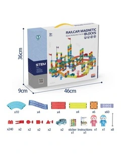 Kids Magnetic Tiles Blocks Railcar Building Educational Toys Children Gift Play 348PCS