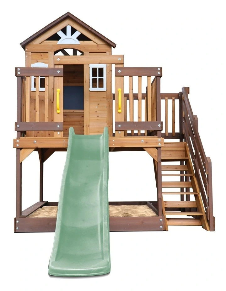 Lifespan Kids Silverton Cubby House with 1.8m Slide (Pastel Green) image 2