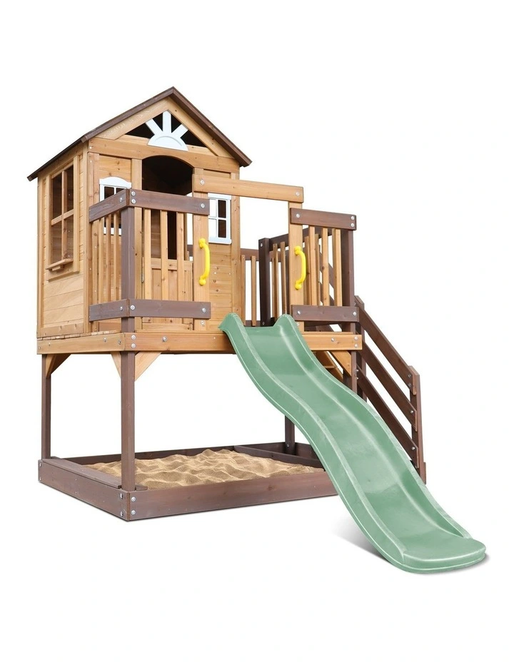 Lifespan Kids Silverton Cubby House with 1.8m Slide (Pastel Green) image 3