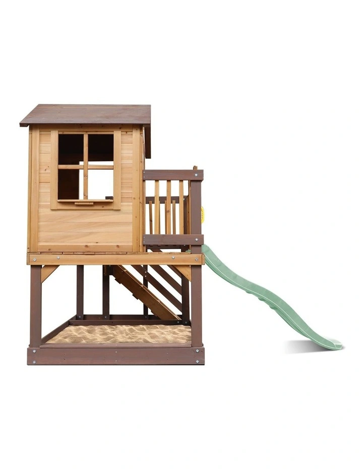 Lifespan Kids Silverton Cubby House with 1.8m Slide (Pastel Green) image 4