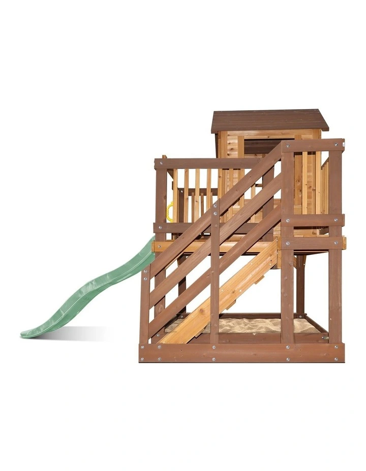 Lifespan Kids Silverton Cubby House with 1.8m Slide (Pastel Green) image 5