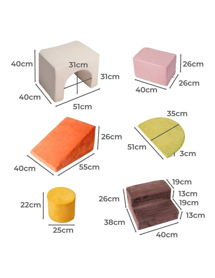 Bopeep Kids Climbing Foam Blocks Playset 7Pcs Toddler Soft Couch Crawl Play Toys image 3