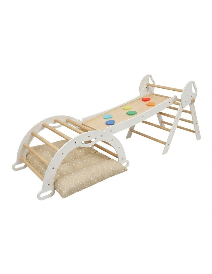 BoPeep Kids Climbing Toys Sets Toddler Toys Triangle Arch Climber Indoor White image 1