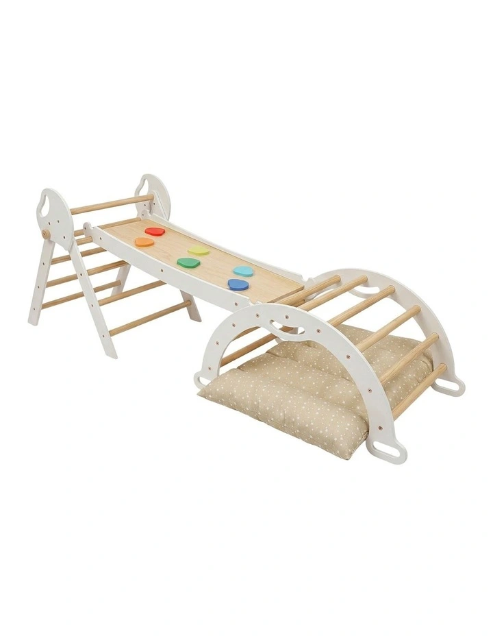 BoPeep Kids Climbing Toys Sets Toddler Toys Triangle Arch Climber Indoor White image 2