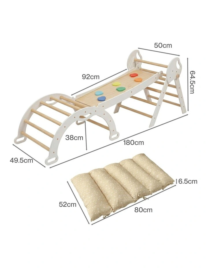 BoPeep Kids Climbing Toys Sets Toddler Toys Triangle Arch Climber Indoor White image 3