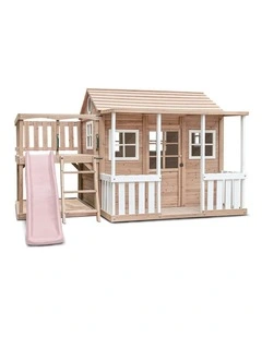 Lifespan Kids Finley Cubby House with 1.8m Slide (Pastel Pink)