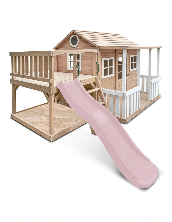 Lifespan Kids Finley Cubby House with 1.8m Slide (Pastel Pink) image 3