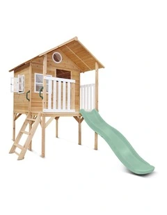 Lifespan Kids Archie Cubby House (Elevated) with 1.8m Slide (Pastel Green)