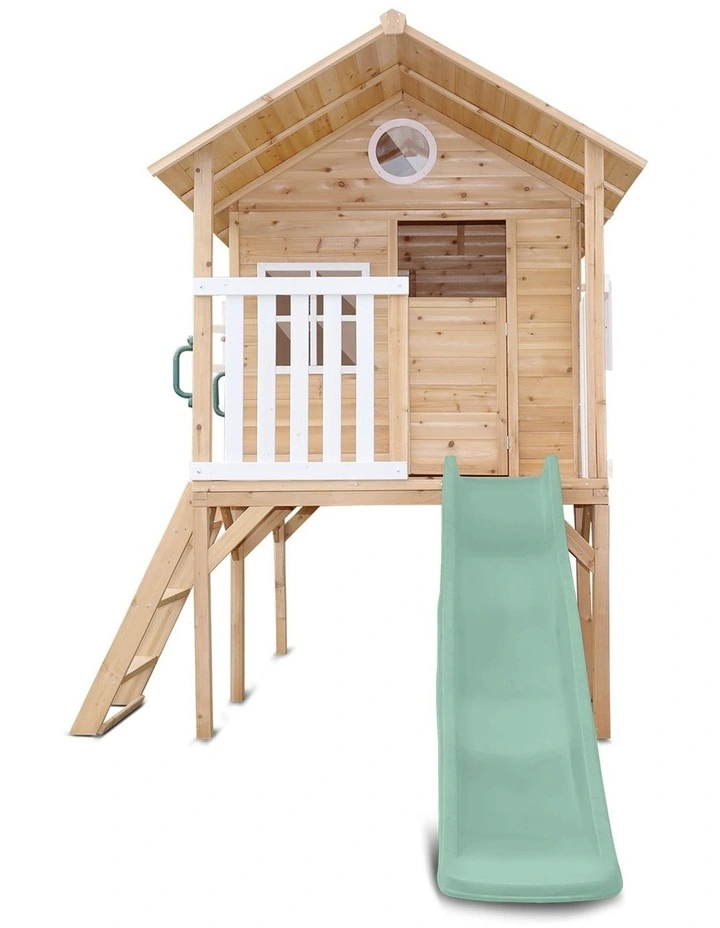 Lifespan Kids Archie Cubby House (Elevated) with 1.8m Slide (Pastel Green) image 3