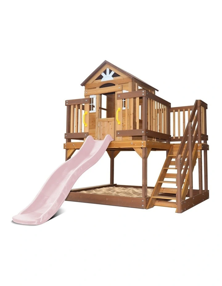 Lifespan Kids Silverton Cubby House with 1.8m Slide (Pastel Pink) image 1