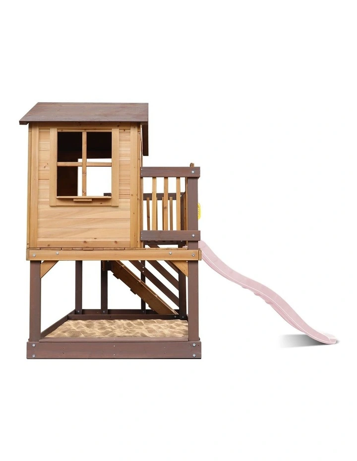 Lifespan Kids Silverton Cubby House with 1.8m Slide (Pastel Pink) image 4