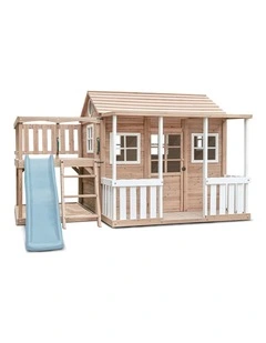 Lifespan Kids Finley Cubby House with 1.8m Slide (Pastel Blue)