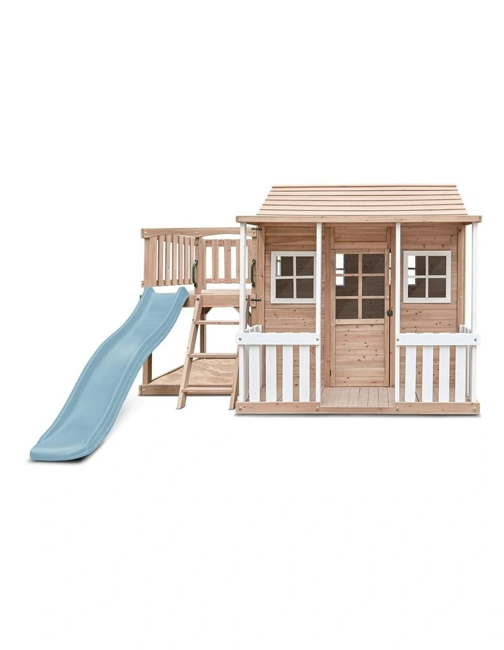 Lifespan Kids Finley Cubby House with 1.8m Slide (Pastel Blue) image 2