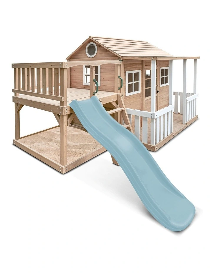 Lifespan Kids Finley Cubby House with 1.8m Slide (Pastel Blue) image 3
