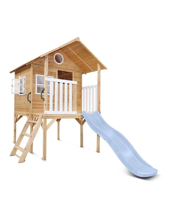 Lifespan Kids Archie Cubby House (Elevated) with 1.8m Slide (Pastel Blue) image 1