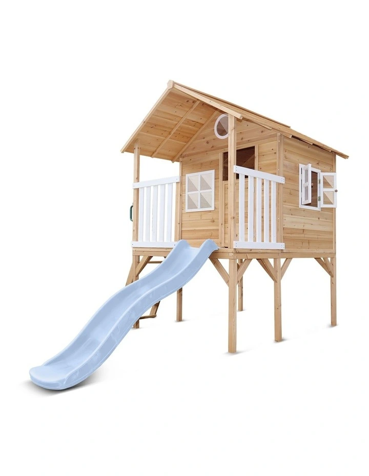 Lifespan Kids Archie Cubby House (Elevated) with 1.8m Slide (Pastel Blue) image 2
