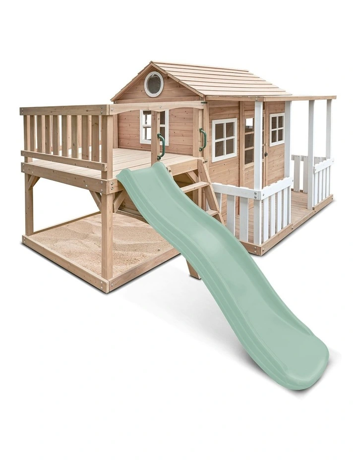 Lifespan Kids Finley Cubby House with 1.8m Slide (Pastel Green) image 3