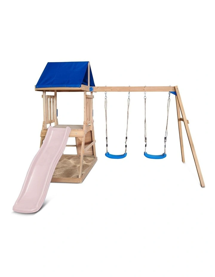 Lifespan Kids Hazelbrook Swing Set & Play Centre with 1.8m Slide (Pastel Pink) image 3