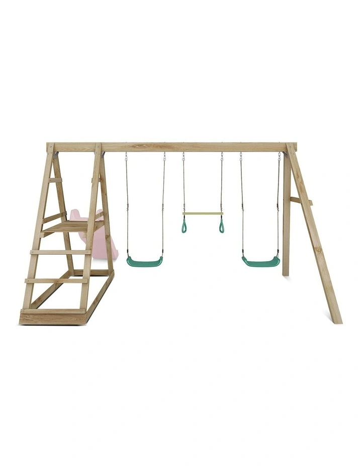 Lifespan Kids Winston Swing Set with Climb & 1.8m Slide (Pastel Pink) image 3