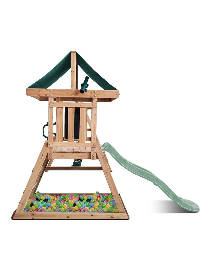 Lifespan Kids Greenvale Swing Set & Play Centre with 1.8m Slide (Pastel Green) image 4