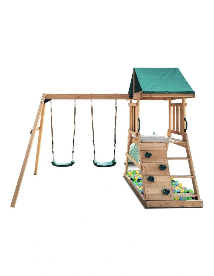 Lifespan Kids Greenvale Swing Set & Play Centre with 1.8m Slide (Pastel Green) image 5