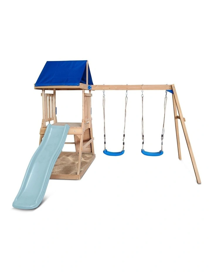 Lifespan Kids Hazelbrook Swing Set & Play Centre with 1.8m Slide (Pastel Blue) image 3