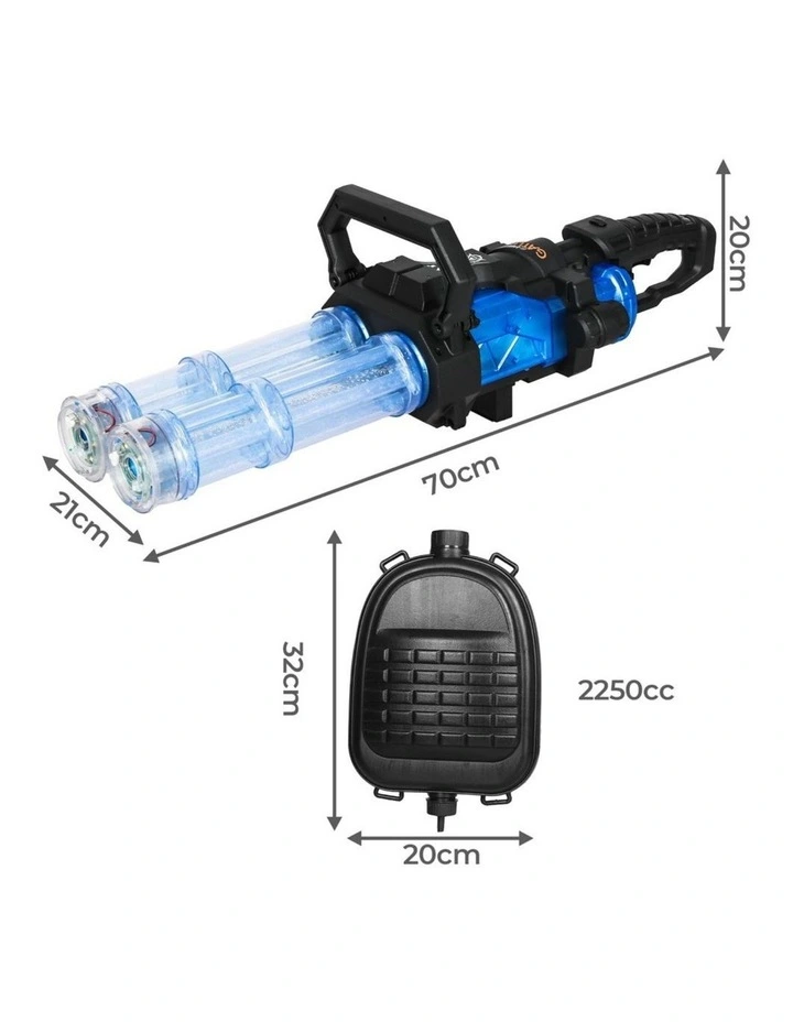 Automatic Electric Gatling Dual-Barrel Water Gun LED Kids Blue image 3