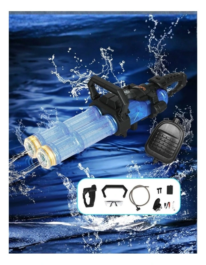 Automatic Electric Gatling Dual-Barrel Water Gun LED Kids Blue image 7