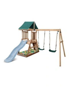 Lifespan Kids Greenvale Swing Set & Play Centre with 1.8m Slide (Pastel Blue)