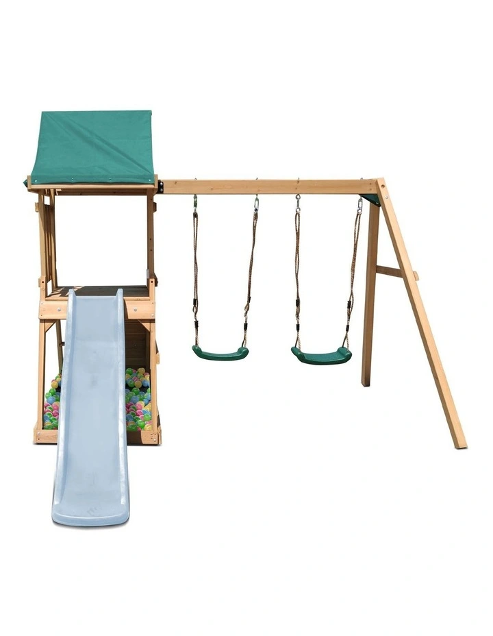 Lifespan Kids Greenvale Swing Set & Play Centre with 1.8m Slide (Pastel Blue) image 2