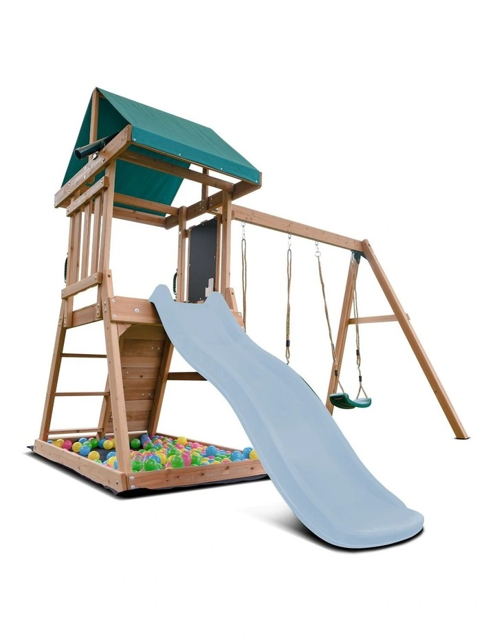 Lifespan Kids Greenvale Swing Set & Play Centre with 1.8m Slide (Pastel Blue) image 3