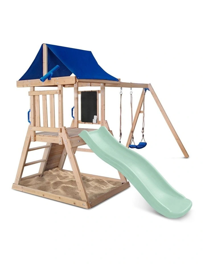 Lifespan Kids Hazelbrook Swing Set & Play Centre with 1.8m Slide (Pastel Green) image 4