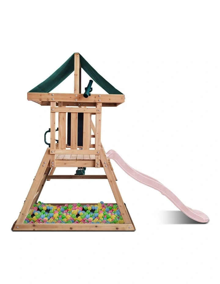 Lifespan Kids Greenvale Swing Set & Play Centre with 1.8m Slide (Pastel Pink) image 4