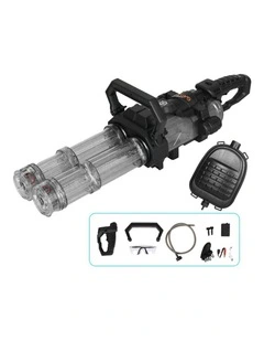 Automatic Electric Gatling Dual-Barrel Water Gun LED Kids Black