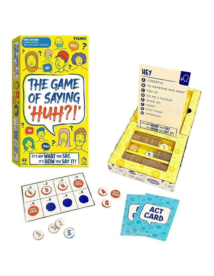 Tomy The Game of Saying Huh Family Party Tabletop Whit Based Card Game 8y  image 1