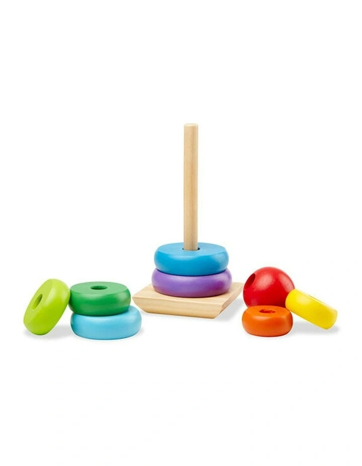 Melissa & Doug Rainbow Round Wooden Baby/Toddler Educational Stacker Rings/Tower image 4
