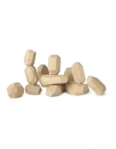 14pc Kinderfeets Stacking Stones Kids Wooden Toy Fun Activity Play Natural 2 