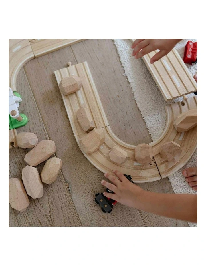14pc Kinderfeets Stacking Stones Kids Wooden Toy Fun Activity Play Natural 2 image 4