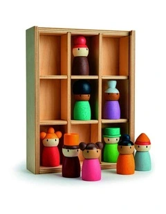 9pc Tender Leaf Toys 19.5cm Happy Folk Hotel Wooden Toy Set w/ Shelf Kids 3y 
