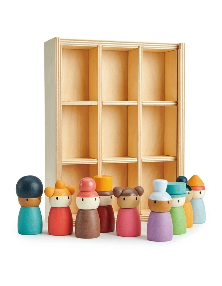 9pc Tender Leaf Toys 19.5cm Happy Folk Hotel Wooden Toy Set w/ Shelf Kids 3y image 4