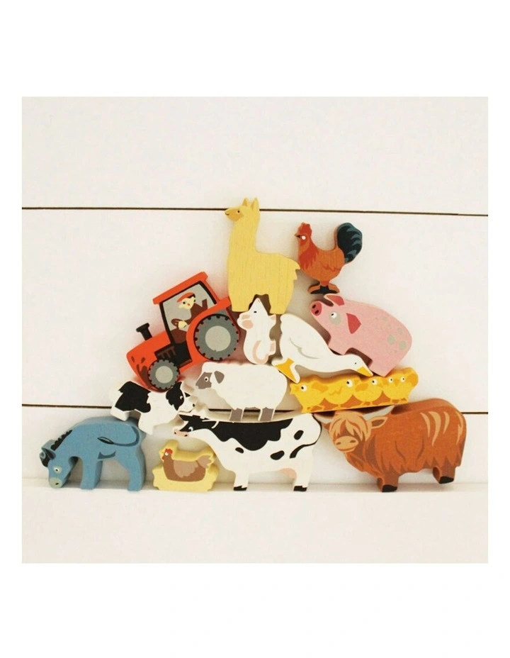 13pc Tender Leaf Toys 36cm Farmyard Animal Wood Toy Set w/Display Shelf Kids 3y  image 4