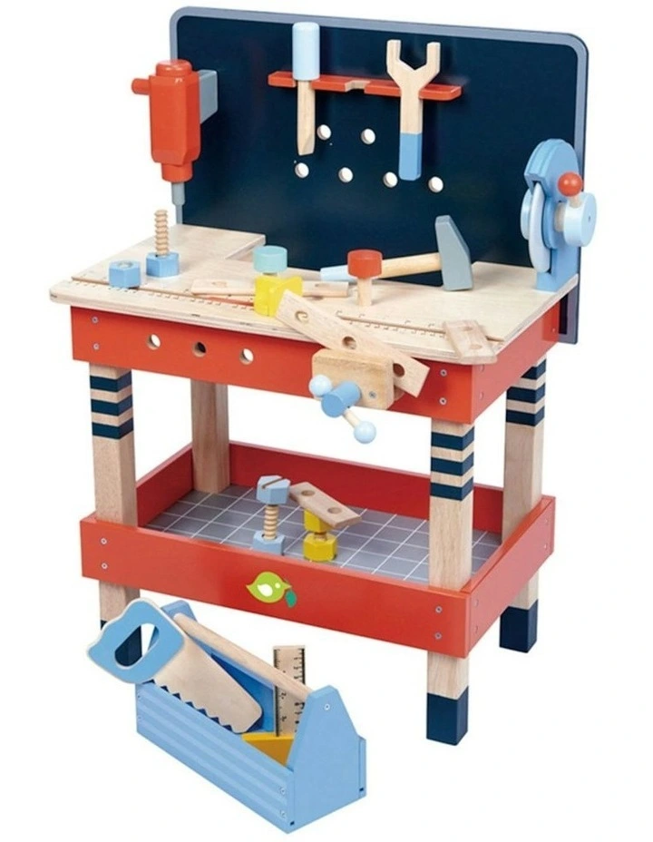 Tender Leaf Toys 51cm Tool Bench Hammer/Screwdriver Wooden Toy Set Kids 3y image 1