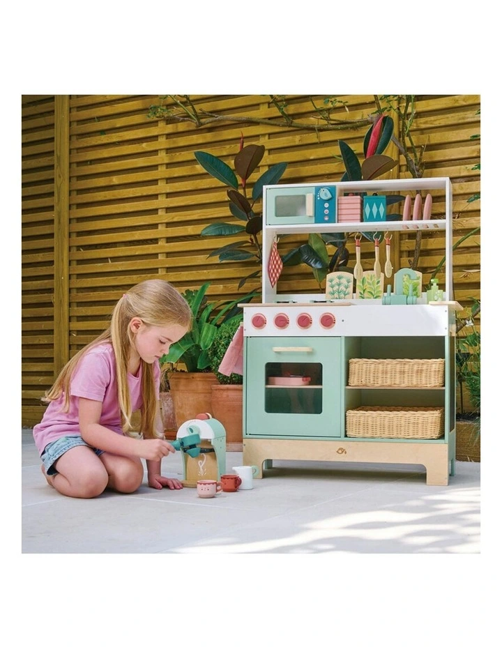 Tender Leaf Toys 67cm Mini Chef Kitchen Range Cooking Wood Toy Set Kids 3y image 7