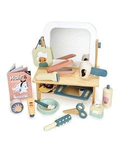 Tender Leaf Toys 27.5cm Hair Salon Wooden Toy Role-Play Set Kids/Children 3y 