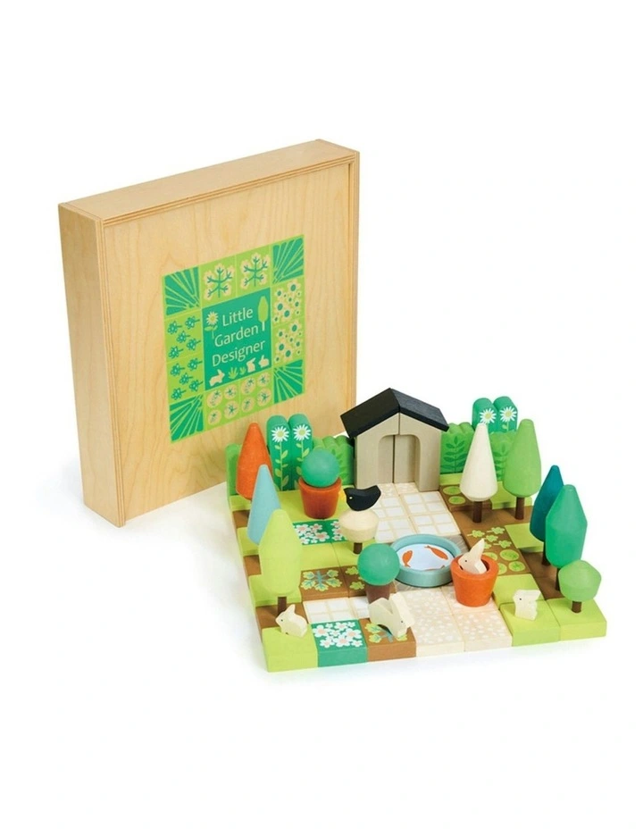 67pc Tender Leaf Toys 30cm Little Garden Designer Wooden Toy Set w/ Box Kids 3y image 1
