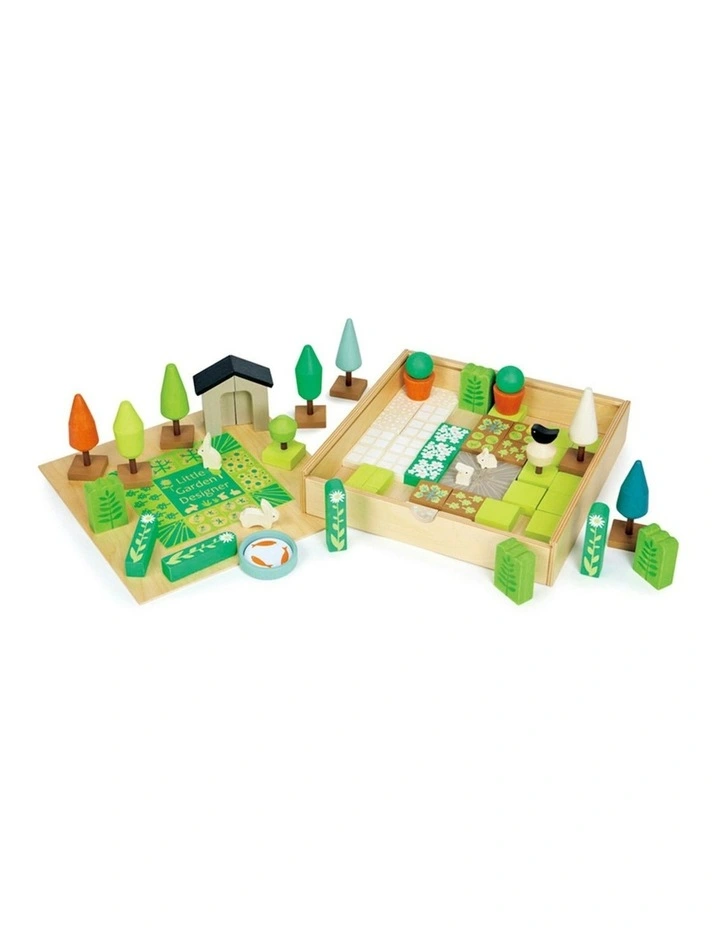 67pc Tender Leaf Toys 30cm Little Garden Designer Wooden Toy Set w/ Box Kids 3y image 2