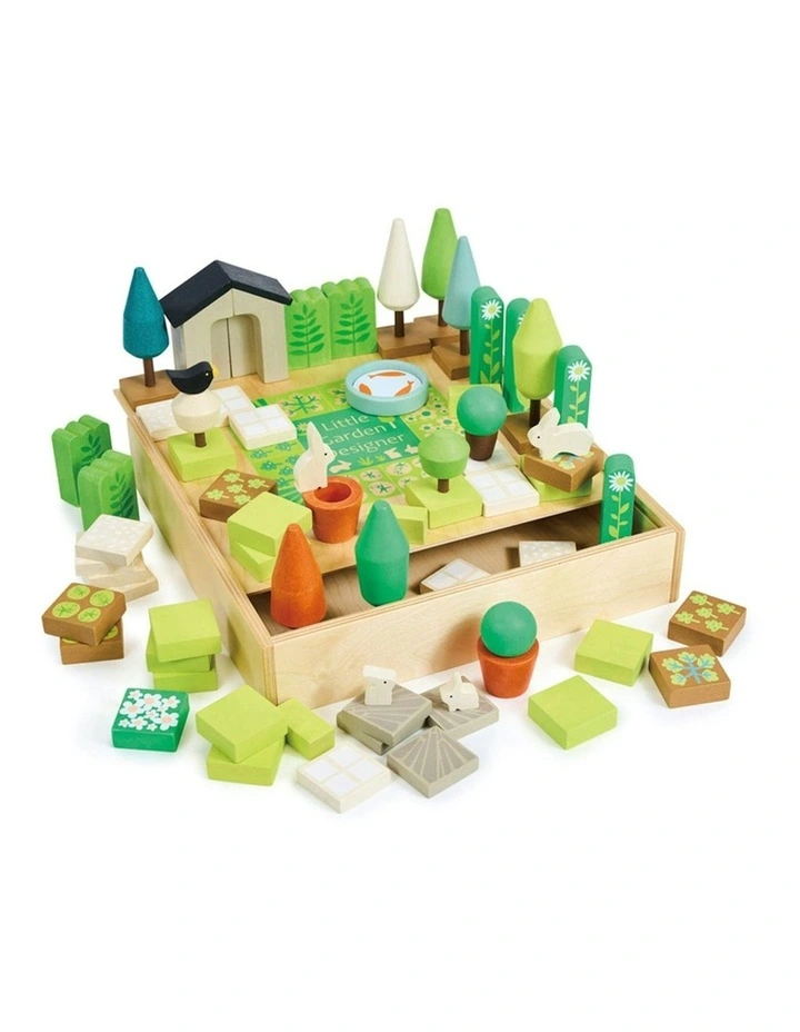 67pc Tender Leaf Toys 30cm Little Garden Designer Wooden Toy Set w/ Box Kids 3y image 4