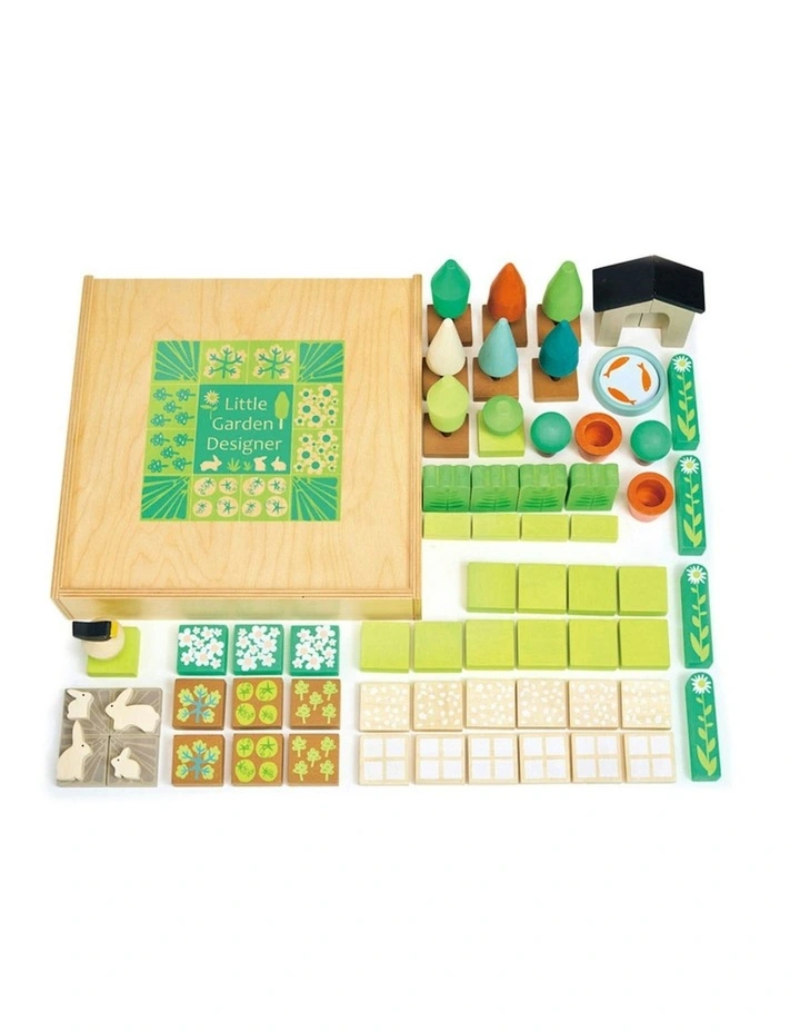 67pc Tender Leaf Toys 30cm Little Garden Designer Wooden Toy Set w/ Box Kids 3y image 6