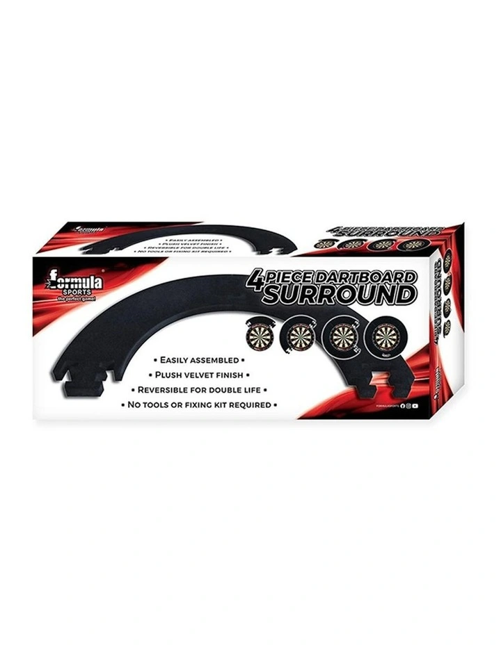 Formula Sports Four Piece Velvet Surround Wall Protectant For Dartboards Black image 2
